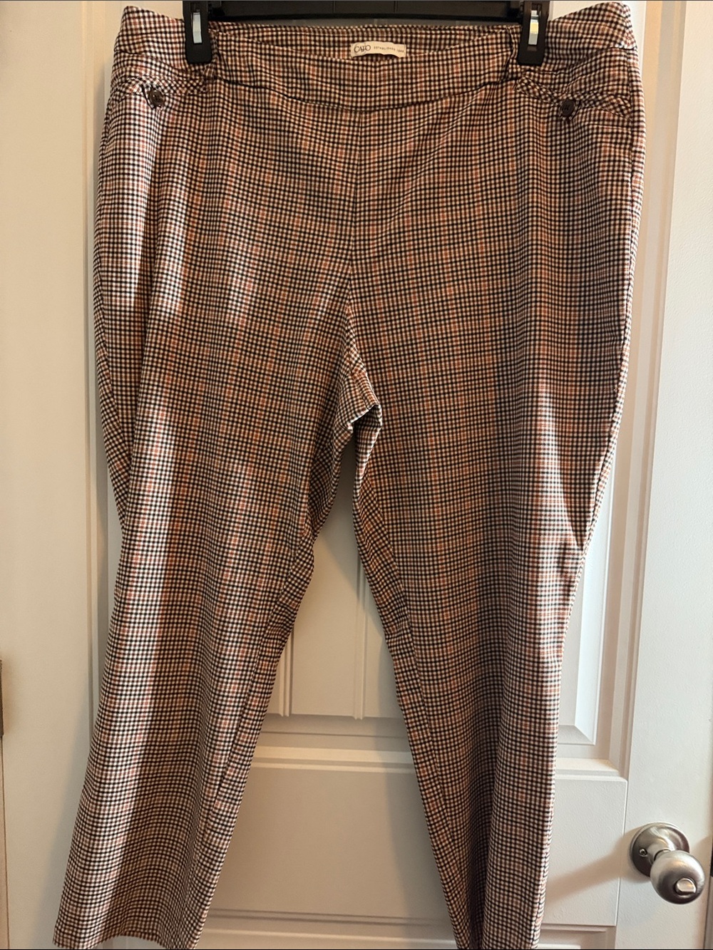 Cato Plaid Trousers in Brown and Black